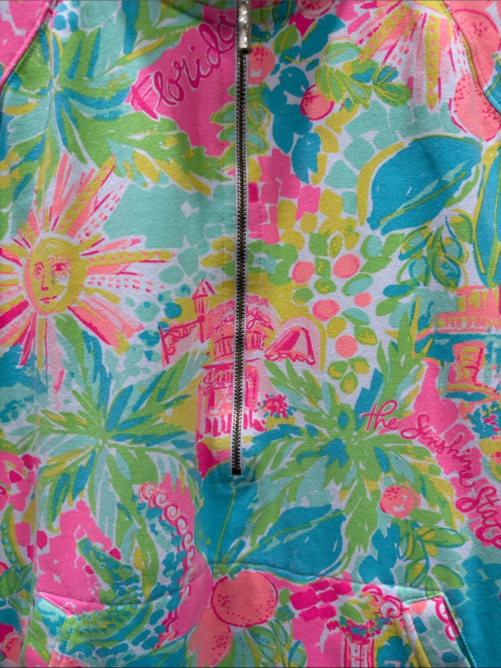 Lilly Pulitzer Skipper Popover Sz Medium - Florida “Sunshine State of Mind” - Picture 3 of 14